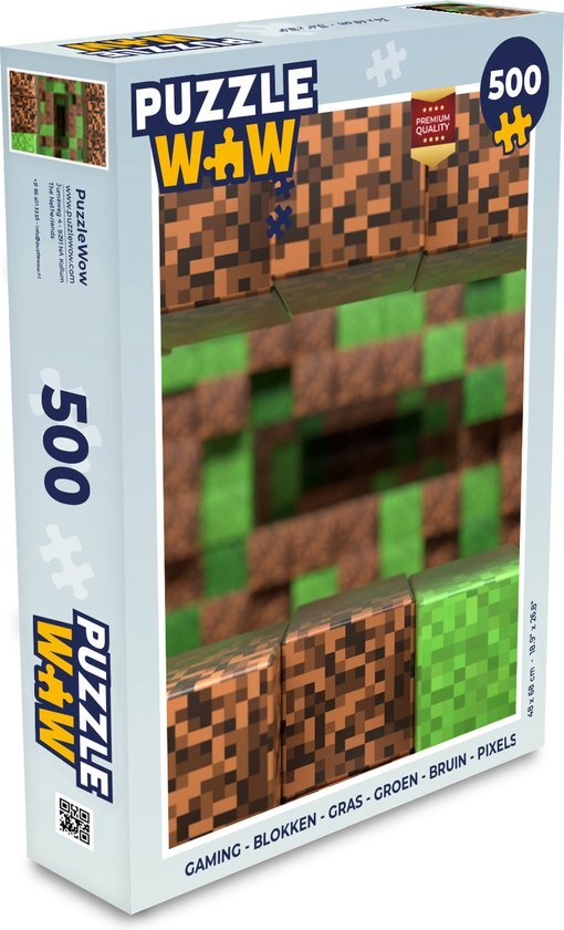 MuchoWow Puzzel Gaming - Blokken - Minecraft - Gamen - Kinderen - Legpuzzel - Puzzel 500 stukjes - Sinterklaas cadeautjes - Sinterklaas voor grote kinderen