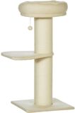 PawHut Krabpaal met sisal krabpaal, 2 platforms, mand, beige