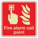 V Safety Fotoluminescente brandalarm oproeppunt - carré panneau de sécurité - 80 x 80 mm - vinyle auto-adhésif - double lueur
