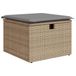 vidaXL Tuinkruk met kussen 55x55x37 cm poly rattan beige