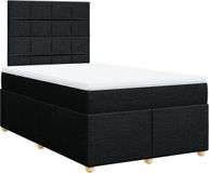 vidaXL Boxspring met matras, stof, zwart, 120x200 cm