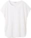 Tom Tailor T-shirt van gemengde stoffen - Maat S - Whisper White