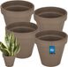 KOTARBAU® Pot en terre cuite Ø 15 cm - Pot de fleur en terre cuite avec trou de drainage 4 unités Pot de fleur - Céramique non vernissée - 13 cm de haut - Moka