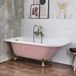 Hudson Reed Baignoire îlot demi-ronde Classique 168,5cm x 75cm - Camellia Pink (Rose), avec pieds de baignoire Or Brossé | Oxford