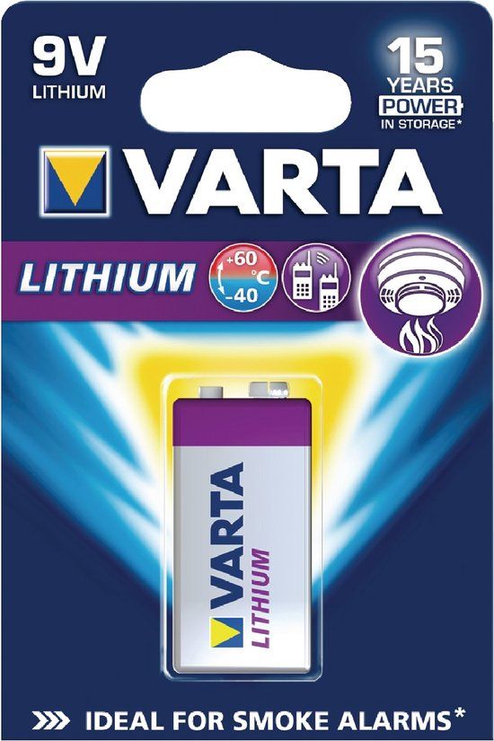 Varta 9V Lithium Batterij - 1200 mAh - 1 stuk
