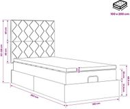 vidaXL Ottomaans bed met matras en LED blauw 100 x 200 cm stof