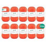 Gründl Cotton Fun Breigaren, haakgaren, zacht garen van 100% katoen, Oeko-Tex gecertificeerd, 50 g/115 m, naalddikte: 3-4, 10 bollen à 50 g, oranje