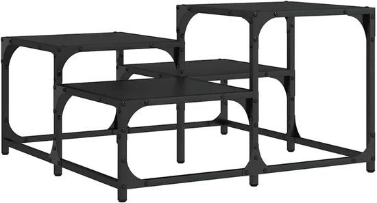 vidaXL Salontafel 68x68x40 cm bewerkt hout zwart