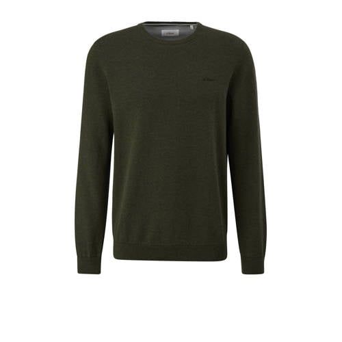 s.Oliver trui met logo donkergroen