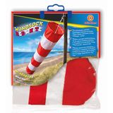 Günther Flugspiele 1311 - Windspel Windsock Red White, ca. 60 x 12 cm, windzak van polyester, decoratie voor tuin, terras en balkon, weerbestendig en lichtecht