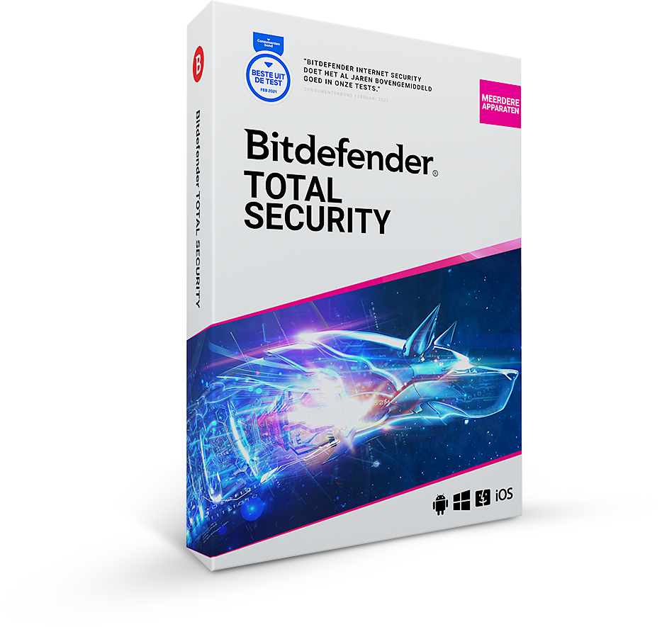 Bitdefender Total Security 2021 | 5 Apparaten - 1 jaar | Windows - Mac - Android - iOS
