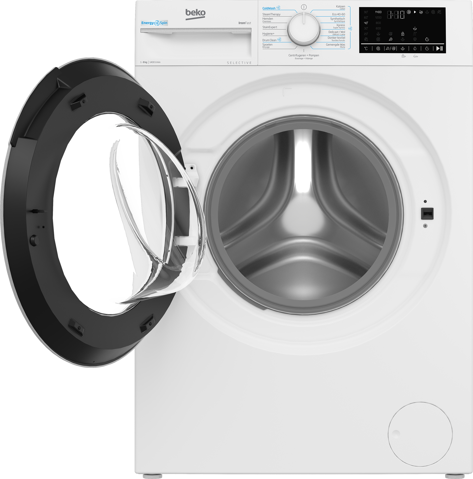 Beko B3WM4841W2 - Wasmachine - 8 kg - 1400 rpm - Wit