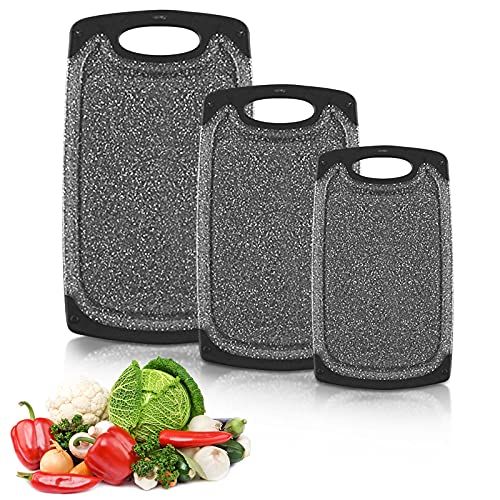 JOYBOY Snijplank, Snijplankenset, Keuken Snijplanken, 3 Maten Keukenplank met Sapgoot/Snijplank met sapgoot, Vaatwasserbestendig, Snijplank, voor Vlees, Groenten en Fruit