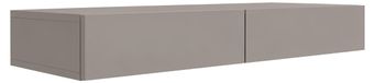 Taupe porte-manteau mural avec deux tiroirs, façade lisse, 100 x 39,6 x 16 cm