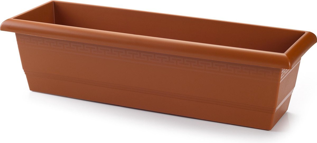 Forte Plastics Plantenbak terra cotta rechthoekig 60 x 20 x 16 cm - Bloembakken/plantenbakken voor binnen/buiten