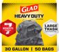 Glad ForceFlex Extra Strong Outdoor Drawstring Large Trash Bags, 30 Gallon, 50 Count