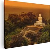 Artaza Canvas Tableau Statue de Bouddha - 80x60 cm - Impression sur toile
