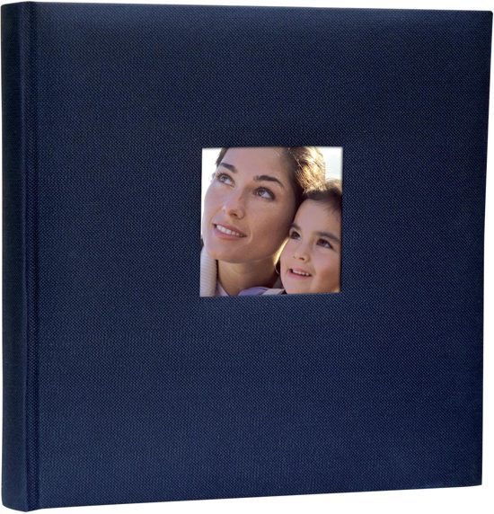 Zep - Linnen Fotoalbum Blauw met venster, 40 paginaâ€™s wit, 24x24 cm - OB242420