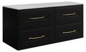 3xE living meuble sous lavabo de salle de bain, noir/blanc, 160 (2 x 80) x 46 x 58 cm