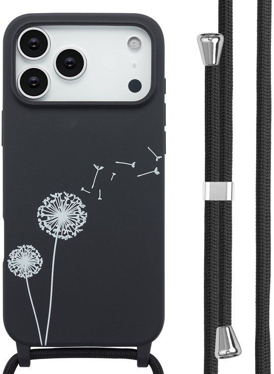 imoshion Siliconen hoesje met koord voor Apple iPhone 17 Pro Max - Dandelion Black