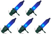 OE Lightning Reserve Kerstlampjes - 5 stuks - Groene Insteek Fitting - 2.5V/0.425W - Blauw Licht