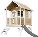 AXI Classic Tom Speelhuis Bruin/wit - Grijze glijbaan - Hout - 231cm hoog