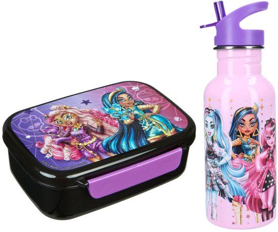 4KidsOnly Monster High Lunchset - Lunchbox - Aluminium Drinkfles - Meerkleurig
