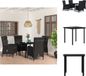 vidaXL Ensemble de jardin 5 pièces avec coussins noir