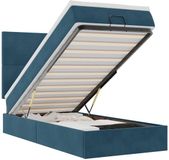 vidaXL Ottoman Bed with Mattresses and LEDs 100x200cm Velvet Dark Blue
