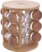 LAGUIOLE PRODUCTION LAGUIOLE Kruidendispenser - Plank met 12 glazen potten - Transparant opbergen van kruiden - Houten deksel - 1 cl