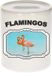 Bellatio Decorations Bol Dierenliefhebber flamingo spaarpot 9 cm - Keramiek - Unisex