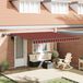 vidaXL Parasol extensible, orange et marron, 400 x 350 cm