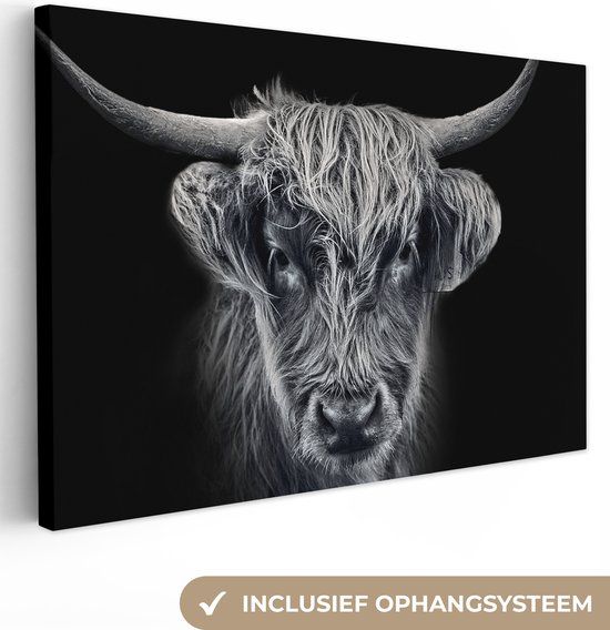 OneMillionCanvasses Canvas schilderij Schotse hooglander - 140x90 cm