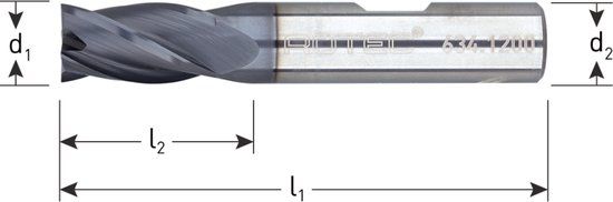 Rotec VHM Vingerfrees, Silver-Line, kort, TiAlN, ø6