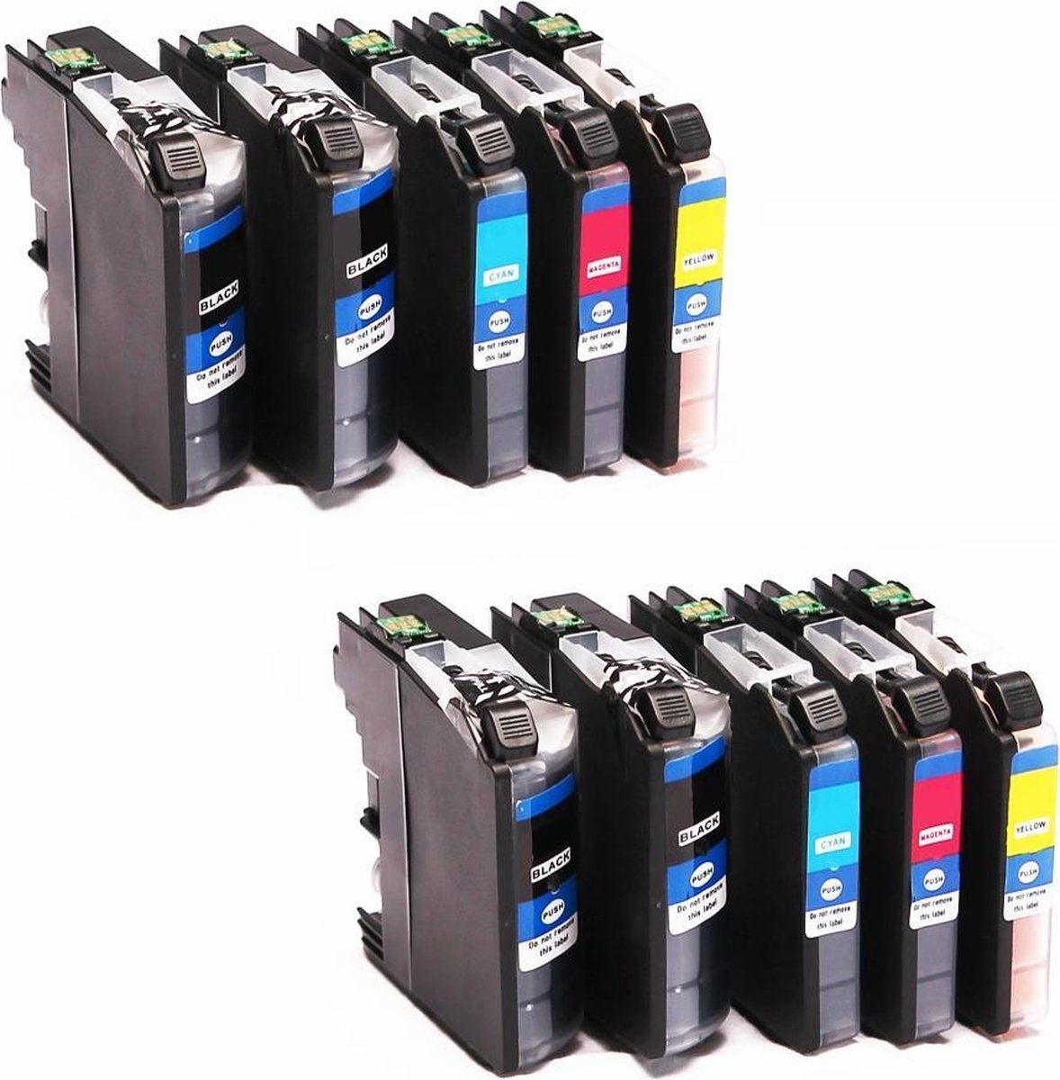 Abc Set 10x huismerk inkt cartridge voor Brother LC-121 LC-123XL voor DCP-J132W DCP-J152W DCP-J152WR DCP-J172W DCP-J4110DW DCP-J4110W DCP-J552DW DCP-J752DW MFC-J245 MFC-J285DW MFC-J4310DW