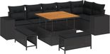 vidaXL Banc de jardin noir poly rotin