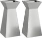 vidaXL Pilarenbak - 2 stuks - Zilver - 35 x 35 x 73 cm - Staal