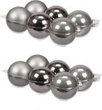 Othmara decorations Othmar Decorations Kerstballen - 12x st - titanium grijs - 8 cm - glas - mat / glans - kerstversiering
