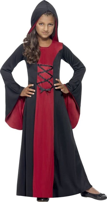 Smiffys Vampieren kostuum Jurk + cape Halloweenkleding maat 116-128