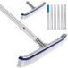 Brosse de piscine - Manche télescopique 2,1 m - Embouts courbés - Manuel