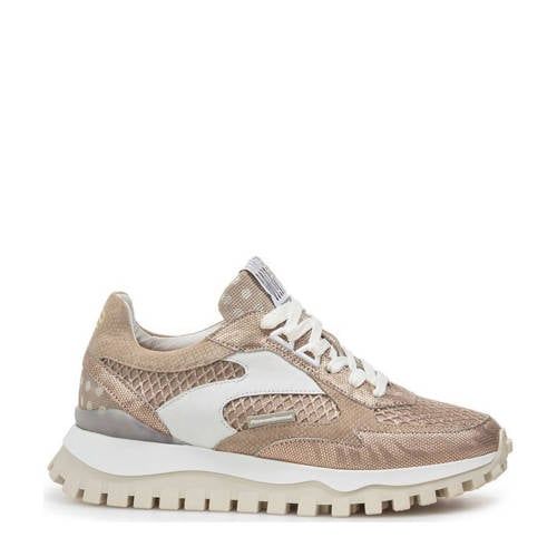 Floris van Bommel leren sneakers brons