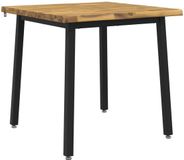 vidaXL Massief Acacia Hout Wit en zwart Vierkant Eettafel 70 x 70 x 75 cm