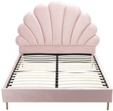 Vente-unique Bedframe fluweel roze 160 x 200 cm