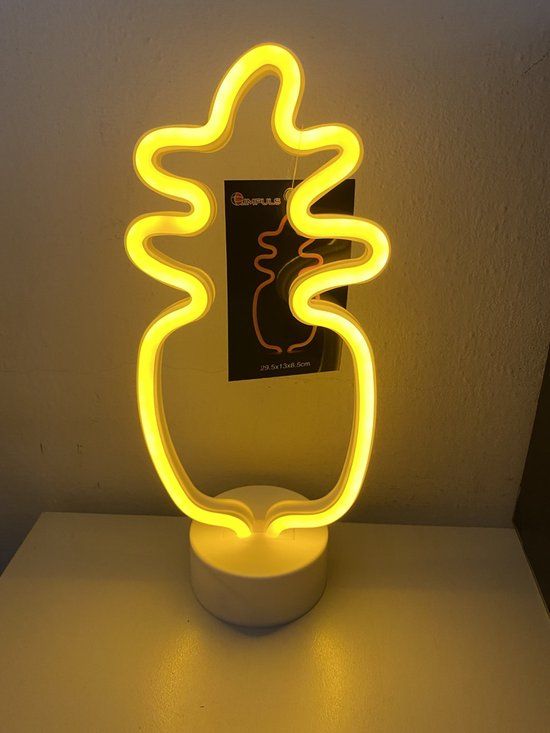 Impuls LED Ananas Neon Tafellamp - Oranje - 29.5cm