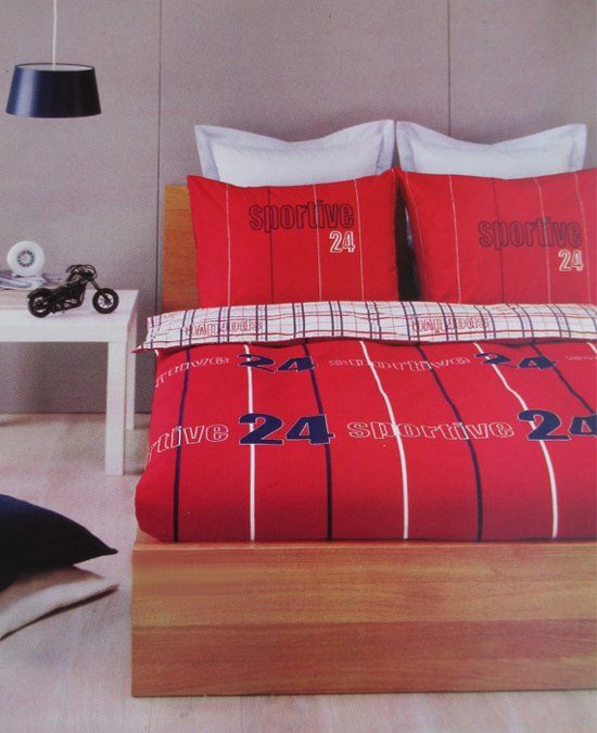 Beddinghouse Sportive Dekbedovertrek - Litsjumeaux - 240x200/220 cm - Rood - Katoen