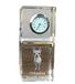 Art-Dog Chihuahua à poil long horloge en cristal avec chien
