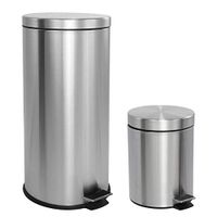 happimess HPM1000A Oscar 8-Gallon Stap-Open Prullenbak met Gratis Mini Prullenbak, Vingerafdrukbestendig, Roestvrij Staal