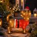 Svenska Living Kerstverlichting figuur - hond - in kerstkleding - 45 x 36 x 15 cm - LED lampjes - met timer