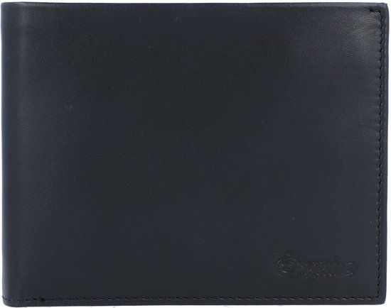 Esquire Nieuw Zijden Portemonnee Leer 12 cm - Horizontaal - Zwart