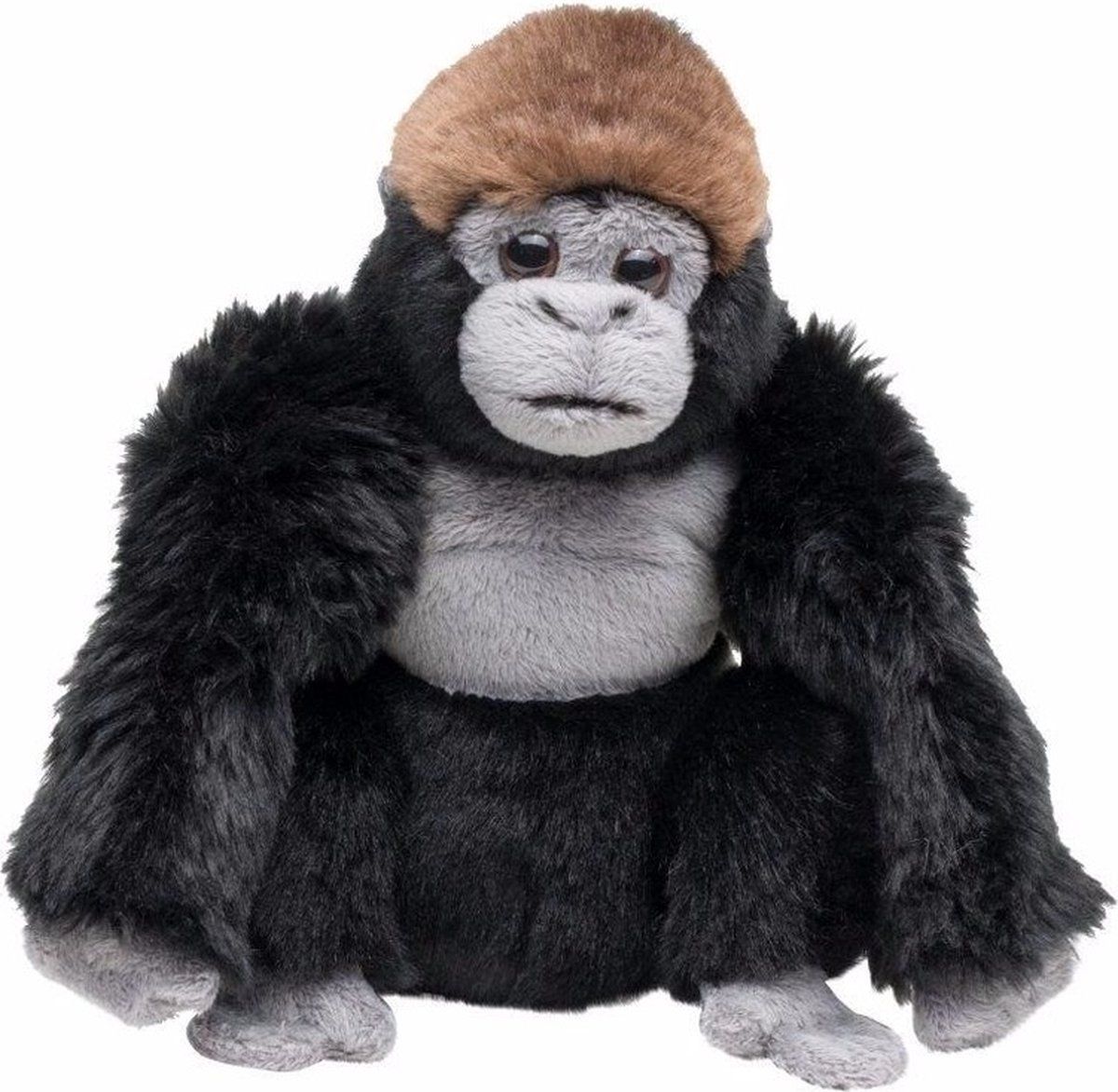 Nature Planet Pluche knuffel gorilla aap 18 cm - Zwart